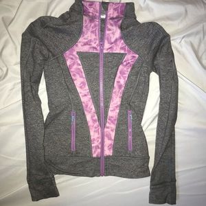 Ivivva Perfect Your Practice Jacket - Gray and Purple - size 12